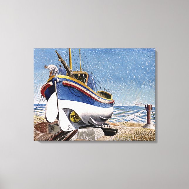 Eric Ravilious - Lifeboat at Adelburgh, fine art Canvas Print (Front)
