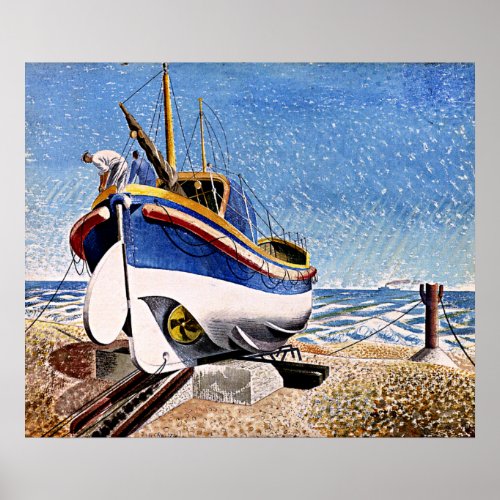 Eric Ravilious _ Lifeboat at Aldeburgh Poster