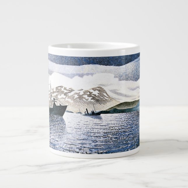 Eric Ravilious - Norway, magic realism, Giant Coffee Mug (Front)