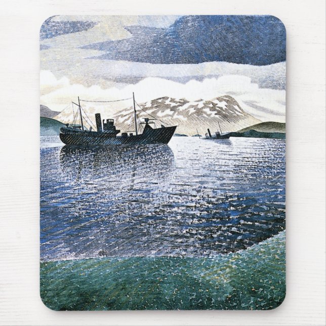 Eric Ravilious - Norway, magic realism, Mouse Pad (Front)