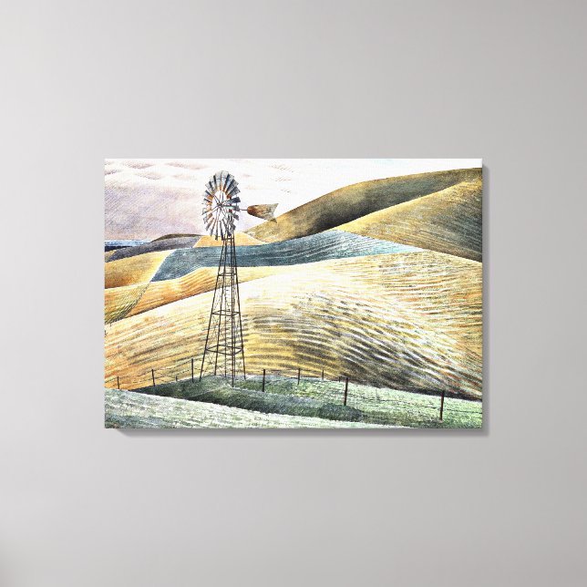 Eric Ravilious painting, Windmill Canvas Print (Front)