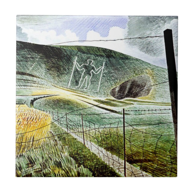 Eric Ravilious - The Wilmington Giant,  Ceramic Tile (Front)