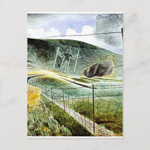 Eric Ravilious - The Wilmington Giant, fine art Postcard