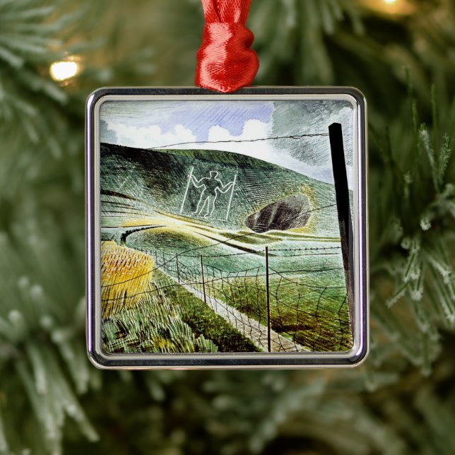 Eric Ravilious - The Wilmington Giant,  Metal Ornament (Tree)