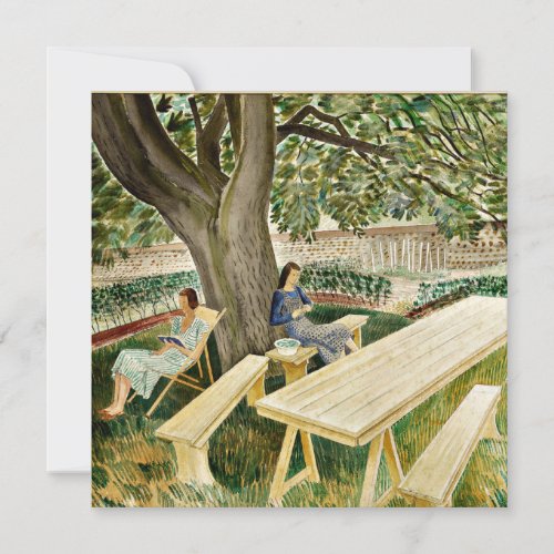 Eric Ravilious _ Two Women in a Garden fine art Card