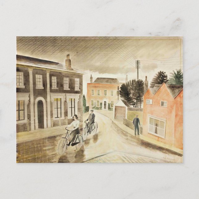 Eric Ravilious - Village Street, fine art Postcard (Front)