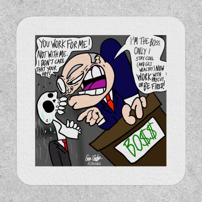Erica Crooks Comics: It's HOT ! GET BACK TO WORK ! Patch (Front)