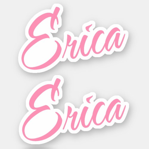 Erica Decorative Name in Pink x2 Sticker