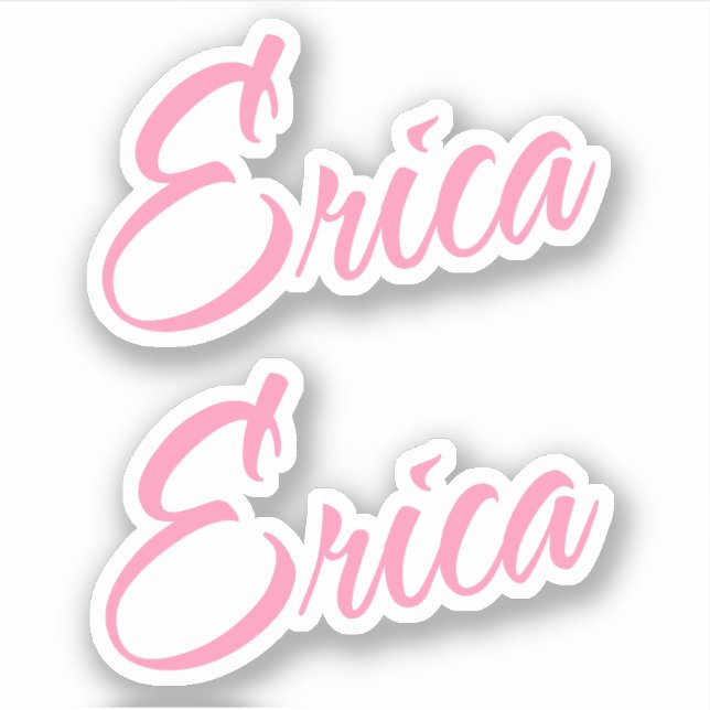 Erica Decorative Name in Pink x2 Sticker (Front)