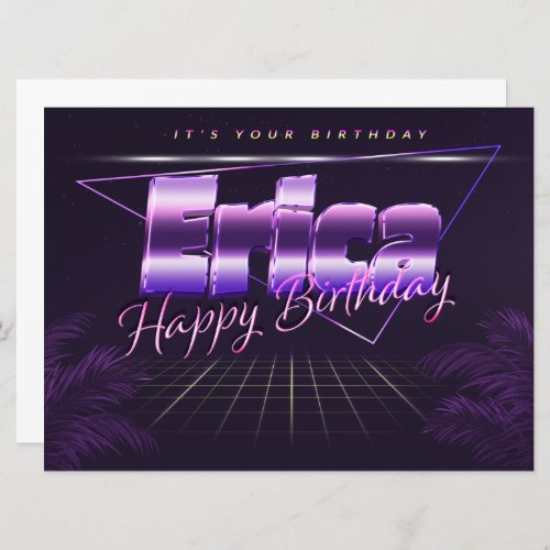 Erica Name First Name pura retro card Birthday