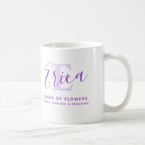 Erica name meaning monogram E purple Coffee Mug