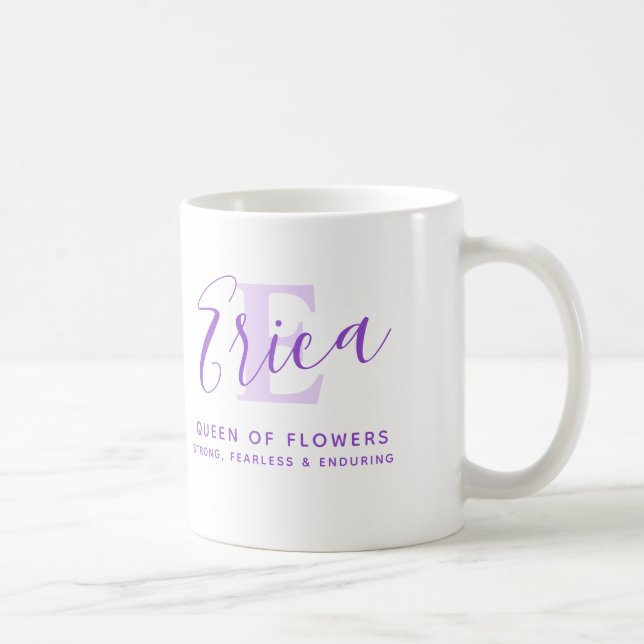 Erica name meaning monogram E purple Coffee Mug (Right)