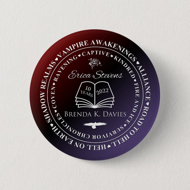 Erica Stevens Brenda K Davies 10 Year Anniversary Button (Front)