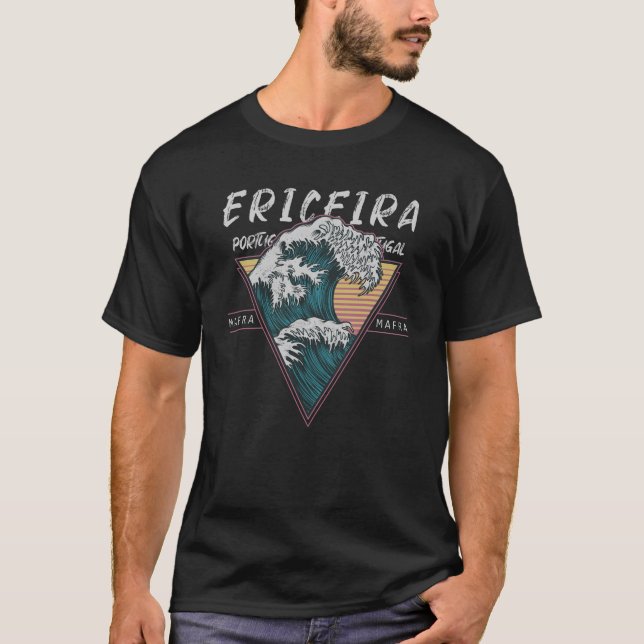 Ericeira Portugal Great Wave Surfing T-Shirt (Front)