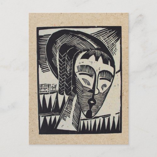 Erich Heckel woodcut post card