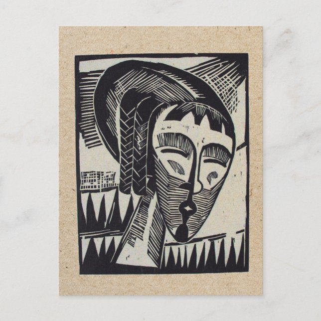 Erich Heckel woodcut post card (Front)