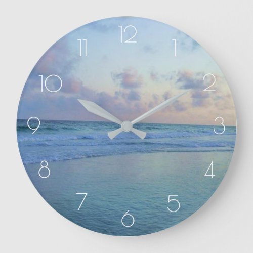Erics Blue Tide Coastal Large Clock