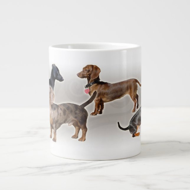 Eridox dachshund collage jumbo mug (Front)