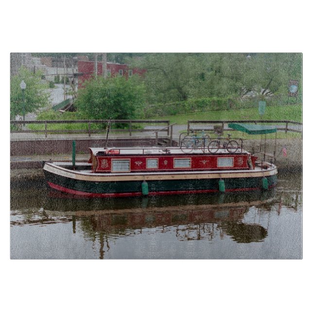 Erie Canal boat cutting board (Front)