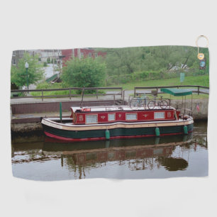 Erie Canal boat golf towel