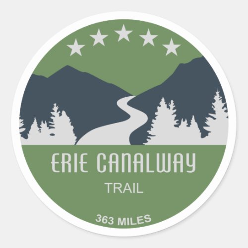 Erie Canalway Trail Classic Round Sticker