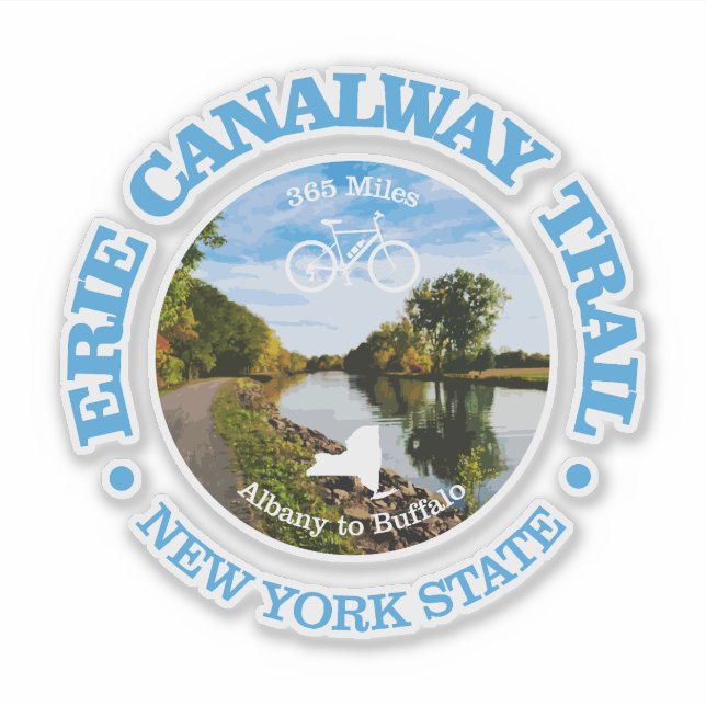 Erie Canalway Trail (cycling c) Sticker (Front)