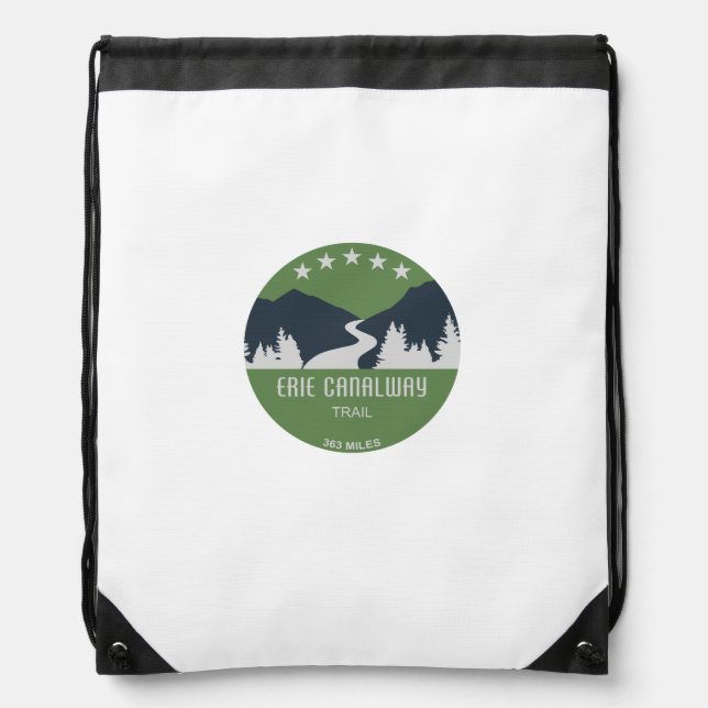 Erie Canalway Trail Drawstring Bag (Front)