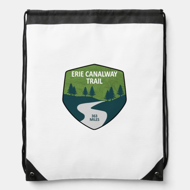 Erie Canalway Trail Drawstring Bag (Front)