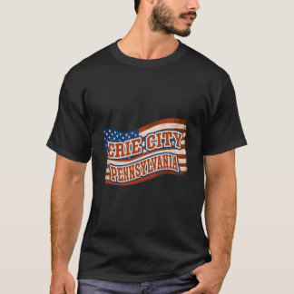 Erie City Pennsylvania American Flag T-Shirt