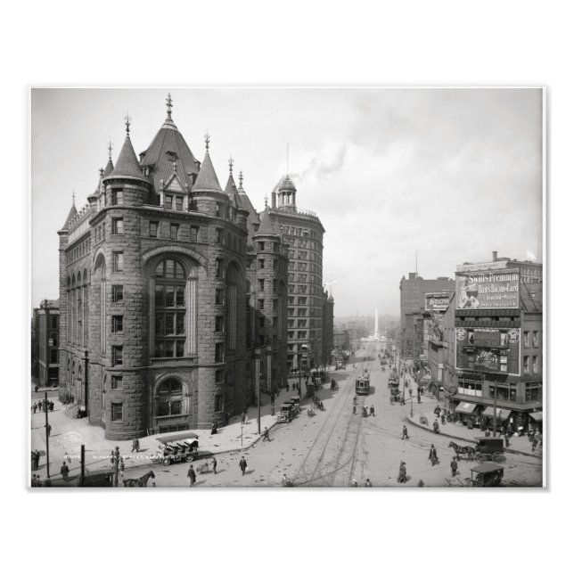 Erie County Savings Bank ~ Main & Niagara St. 1908 Photo Print (Front)