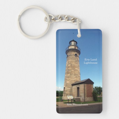 Erie Land Lighthouse acrylic rectangle key chain