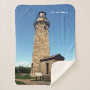 Erie Land Lighthouse Sherpa Blanket