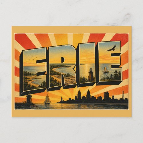 Erie PA Great Lake Peninsula Dunes Art Postcard