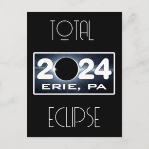 Erie Pennsylvania Eclipse April 2024 Total Solar Postcard