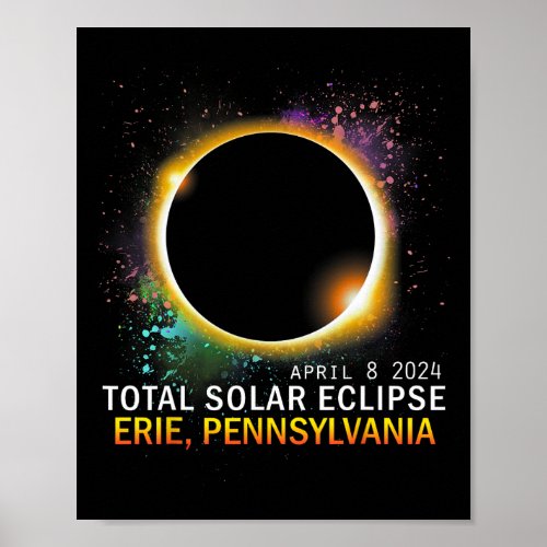 Erie Pennsylvania Total Solar Eclipse 2024  Poster