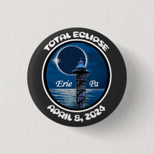 Erie Pennsylvania Total Solar Eclipse April 2024 Button