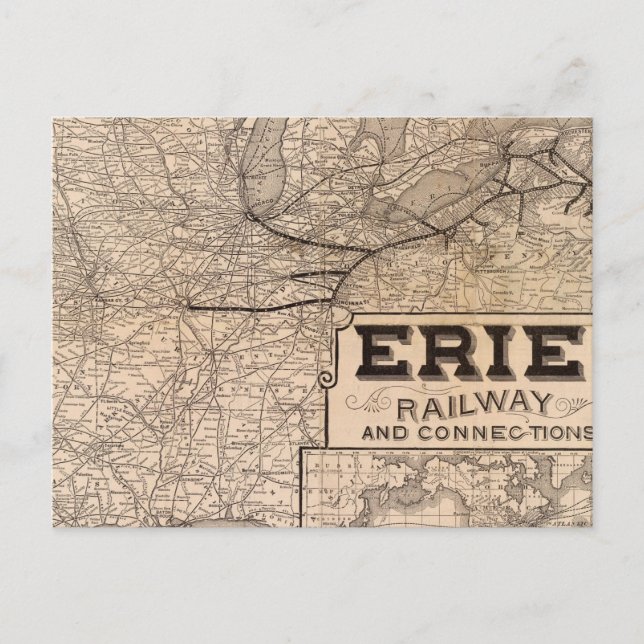 Erie Railway and connections Postcard (Front)