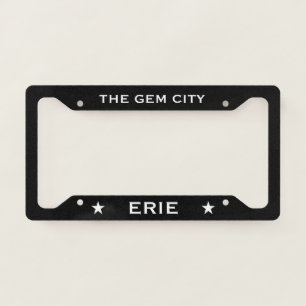 Erie The Gem City Black  License Plate Frame
