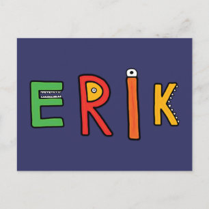 "Erik" Monster Letters Postcard