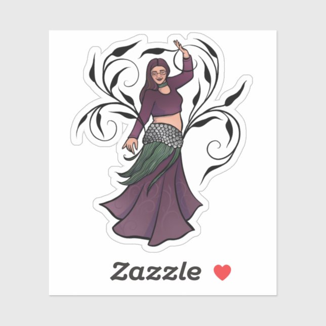 Erin Belly Dancer Burgundy Bellydance Sticker (Sheet)