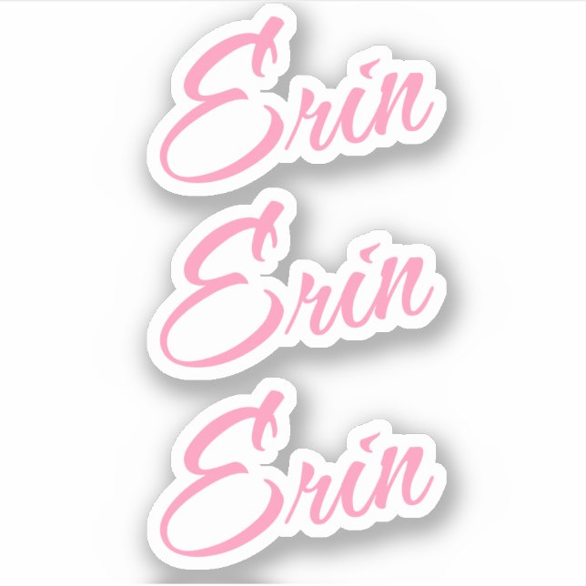Erin Decorative Name in Pink x3 Sticker (Front)