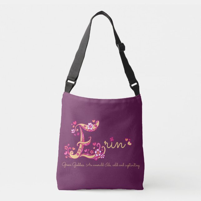 Erin E monogram art and name meaning bag (Front)