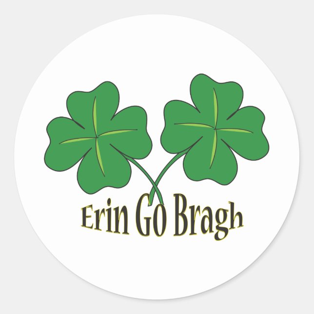 Erin Go Bragh Classic Round Sticker (Front)