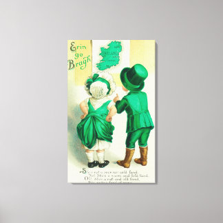 Erin Go Bragh Couple Looking at Ireland Map Canvas Print