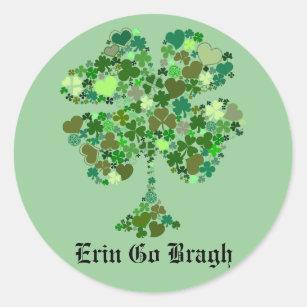 Erin Go Bragh Four Leaf Clover Sticker