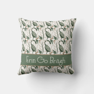 Erin go Bragh Irish Bird Pattern Throw Pillow