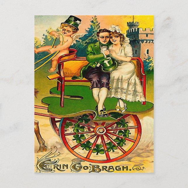 Erin Go Bragh - Irish Couple St. Patrick's Day Postcard (Front)