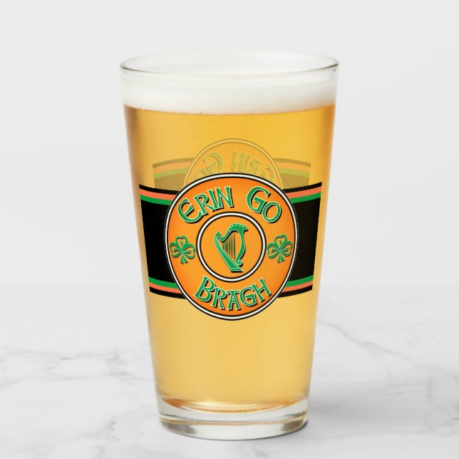 Erin Go Bragh Irish Logo Glass (Front Filled)