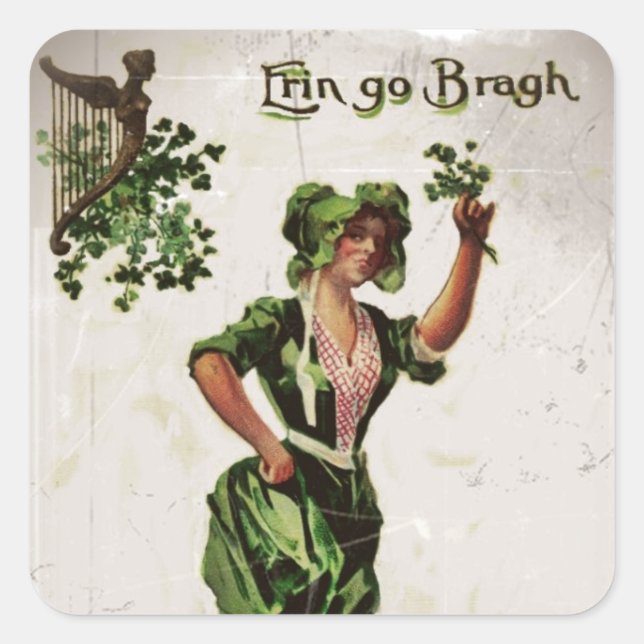 Erin Go Bragh Square Sticker (Front)