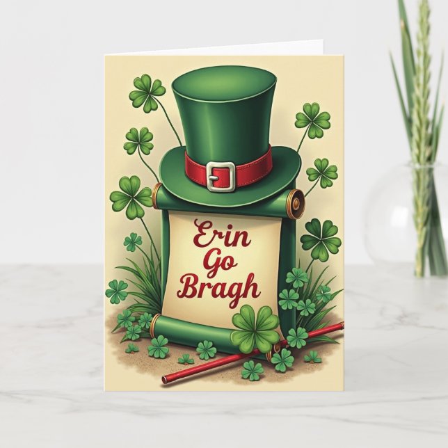 Erin Go Bragh St Patricks Day Card (Front)